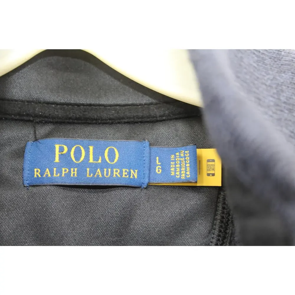 Polo Ralph Lauren Men’s Large Brushed Fleece Mockneck Full-Zip Vest Blue